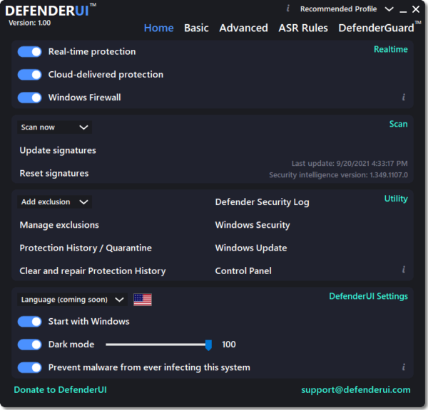 DefenderUI – Advanced Interface for Managing Microsoft Defender Settings