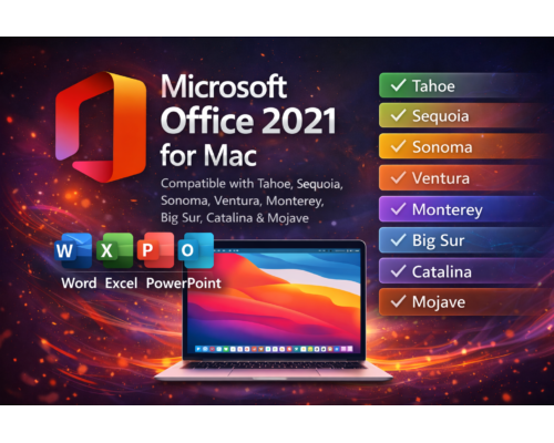 Microsoft Office 2021 for Mac – Compatible with Tahoe, Sequoia, Sonoma, Ventura, Monterey, Big Sur, Catalina & Mojave