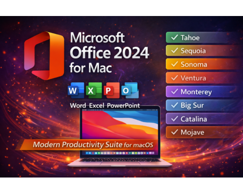Microsoft Office 2024 for Mac – Compatible with Tahoe, Sequoia, Sonoma & Ventura