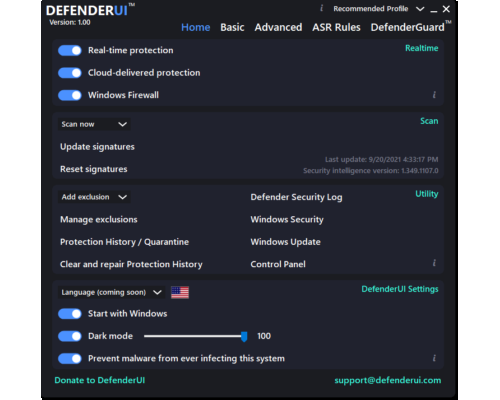 DefenderUI – Advanced Interface for Managing Microsoft Defender Settings