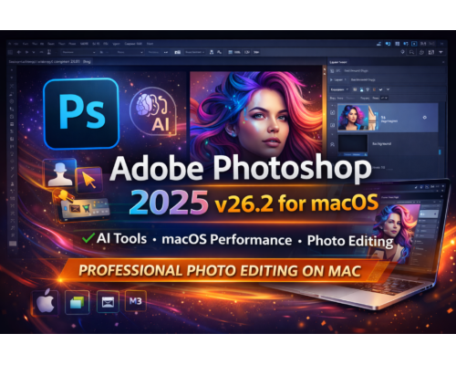 Adobe Photoshop 2025 v26.2 for macOS – Advanced AI Photo Editing Software